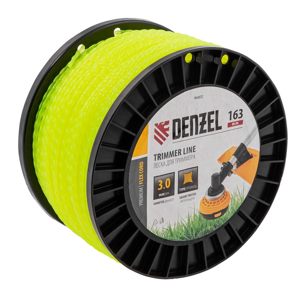 Леска для садовых триммеров Denzel FLEX CORD 96802 (3 мм, 163 м, витой квадрат)