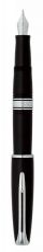 Ручка перьевая WATERMAN Charleston 13011 F (S0701030) Black CT (F) чернила: синий перо золото 18K хром
